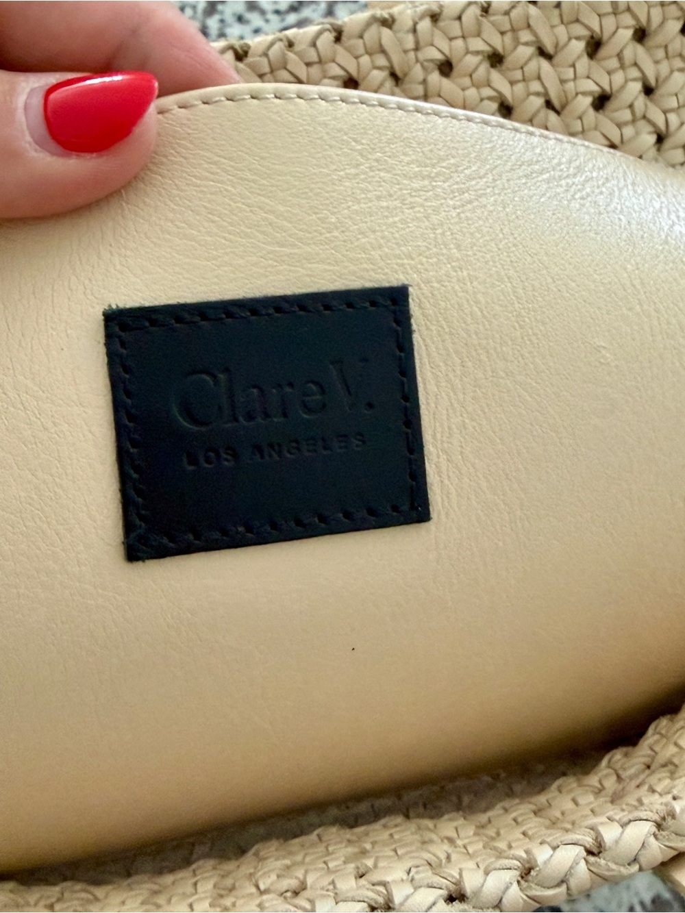 Clare V Woven Crossbody Tote in Beige - Picture 7 of 8